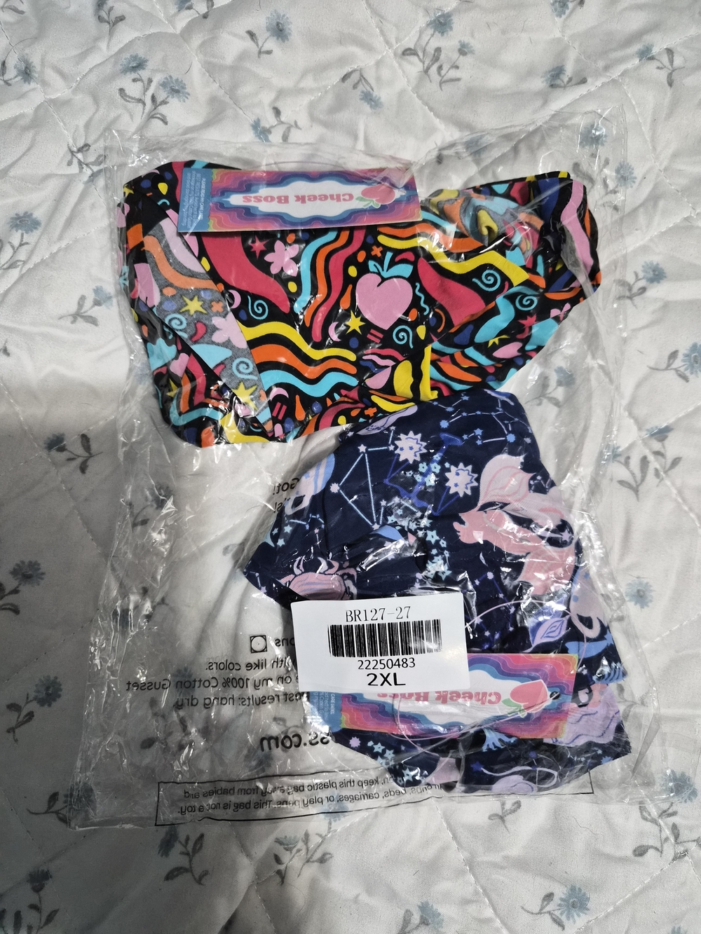 NWT Cheek Boss Women’s Printed Brief Panties - Multicolor & Navy - Cheek Boss